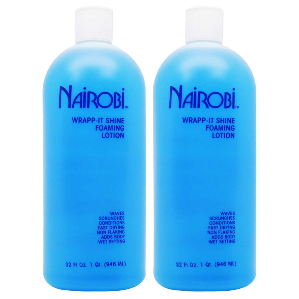 Nairobi Wrapp-It Shine Foaming Lotion 32 Fl Oz (2er-Pack) – Glanzschaum für seidig glattes Haar