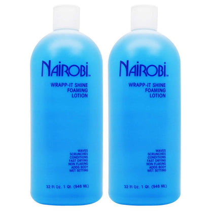Nairobi Wrapp-It Shine Foaming Lotion 32 Fl Oz (2er-Pack) – Glanzschaum für seidig glattes Haar
