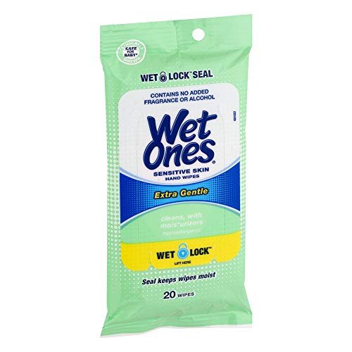 Wet Ones Sensitive Skin Feuchttücher 20er Pack – Sanfte Händereinigung