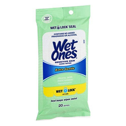 Wet Ones Sensitive Skin Feuchttücher 20er Pack – Sanfte Händereinigung