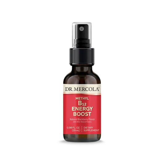 Dr. Mercola Methyl B12 Energy Boost - Schnell absorbierendes Spray - Aktives Vitamin B12 als Methylcobalamin - Natürlicher Blackberry-Geschmack - 39 Portionen