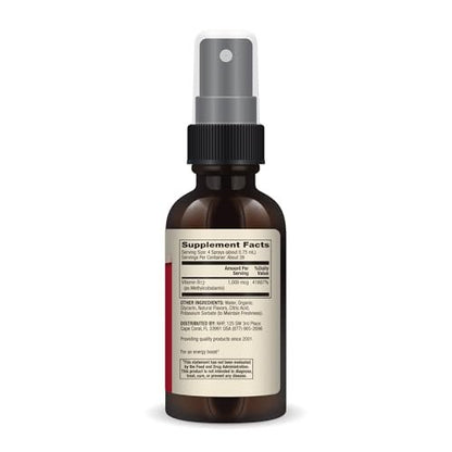 Dr. Mercola Methyl B12 Energy Boost - Schnell absorbierendes Spray - Aktives Vitamin B12 als Methylcobalamin - Natürlicher Blackberry-Geschmack - 39 Portionen