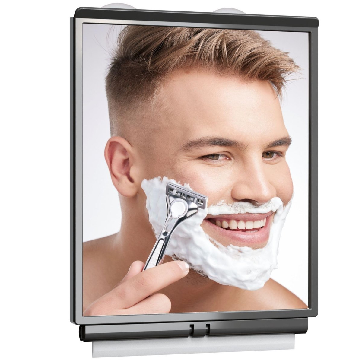 ToiletTree Products Spiegel für die Dusche – Beschlagfreier Duschspiegel mit Abzieher und Reisetasche