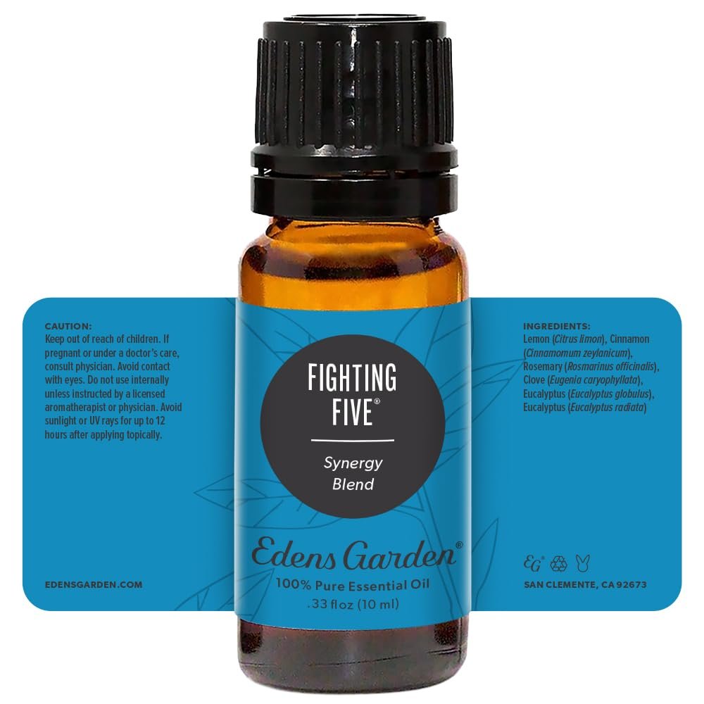 Edens Garden Kampf der Fünf Bio-Ölmischung – 100 % reines Premiumöl, unverdünnt, natürlich, therapeutisch, Aromatherapie, ideal für Diffuser, Kerzen, Wäsche, Luftbefeuchter 10 ml (0,33 fl oz)