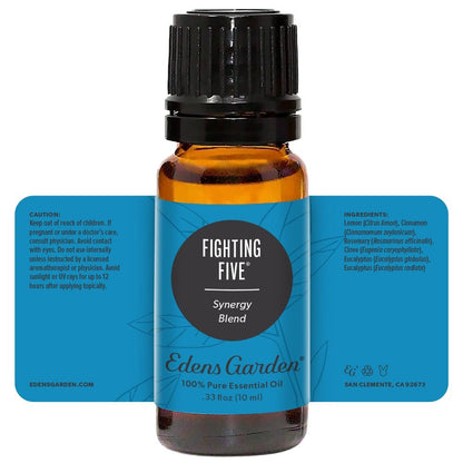 Edens Garden Kampf der Fünf Bio-Ölmischung – 100 % reines Premiumöl, unverdünnt, natürlich, therapeutisch, Aromatherapie, ideal für Diffuser, Kerzen, Wäsche, Luftbefeuchter 10 ml (0,33 fl oz)