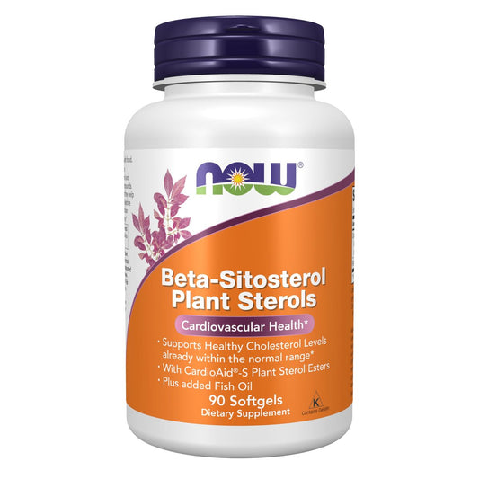 NOW Foods Beta-Sitosterol Pflanzensterole mit CardioAid®-S Pflanzensterol-Estern und Fischöl, 90 Weichkapseln