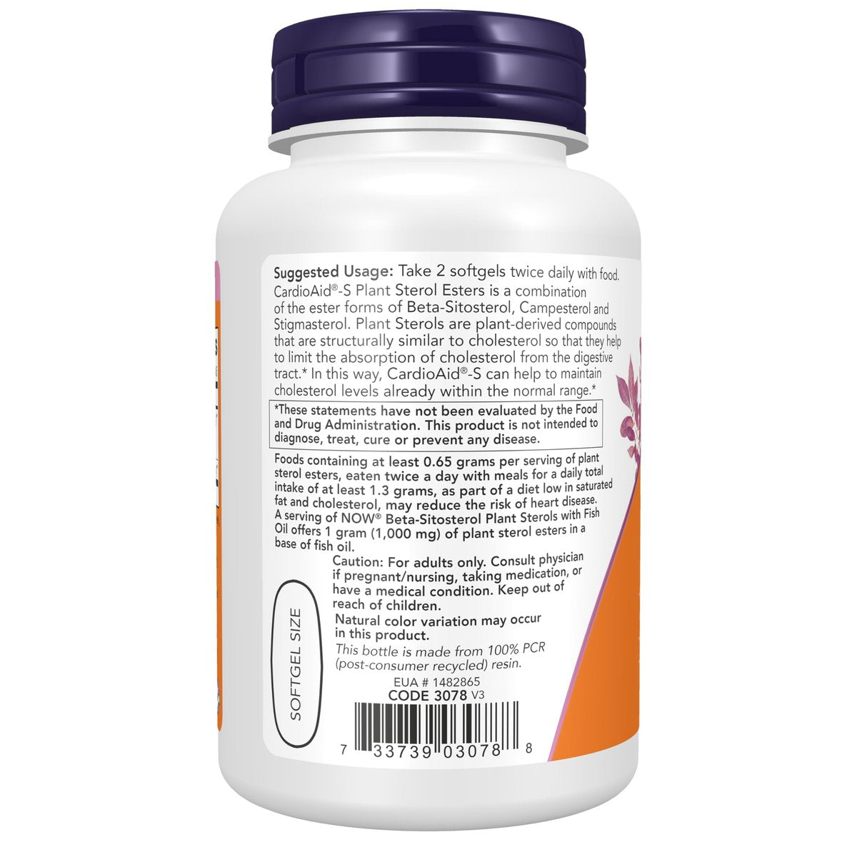 NOW Foods Beta-Sitosterol Pflanzensterole mit CardioAid®-S Pflanzensterol-Estern und Fischöl, 90 Weichkapseln