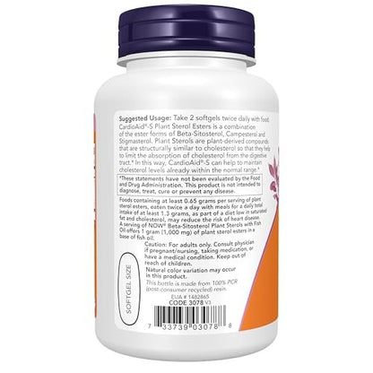 NOW Foods Beta-Sitosterol Pflanzensterole mit CardioAid®-S Pflanzensterol-Estern und Fischöl, 90 Weichkapseln