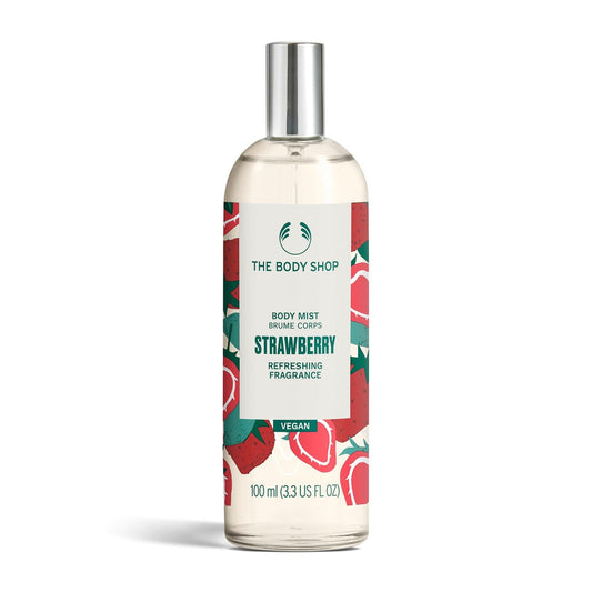The Body Shop Erdbeer Body Mist – Erfrischt und kühlt mit süßem, fruchtigem Duft – Vegan – 100 ml