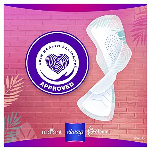 Always Radiant Teen-Pads, Größe 1, Normal, mit Flügeln, parfümfrei, 28 Stück