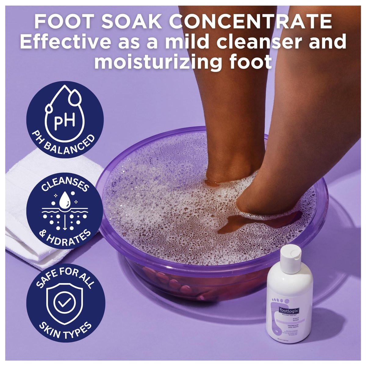 FOOTLOGIX Fußbad-Konzentrat, 8,45 oz – Sanfte Reinigung, Fußbad, weicht trockene Füße und Hornhaut auf