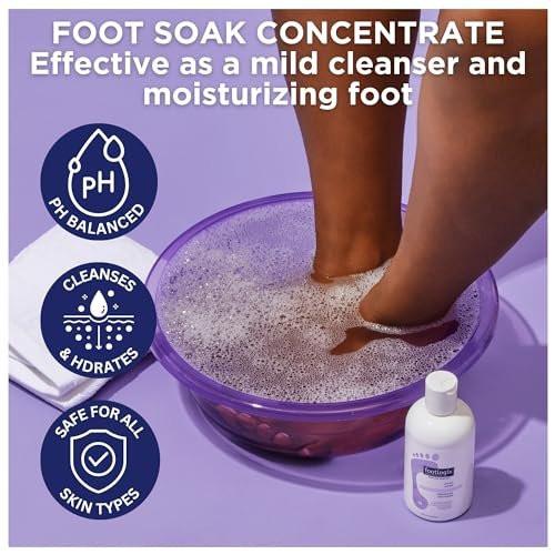 FOOTLOGIX Fußbad-Konzentrat, 8,45 oz – Sanfte Reinigung, Fußbad, weicht trockene Füße und Hornhaut auf