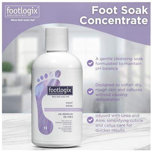 FOOTLOGIX Fußbad-Konzentrat, 8,45 oz – Sanfte Reinigung, Fußbad, weicht trockene Füße und Hornhaut auf