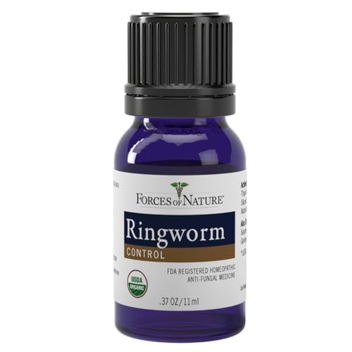Forces of Nature Ringworm Behandlung für Menschen – Organische homöopathische Medizin, 0,37 Fl Oz, Antimykotische Linderung von Juckreiz, Rötungen und gereizter Haut bei Ringelflechte, Nicht GVO