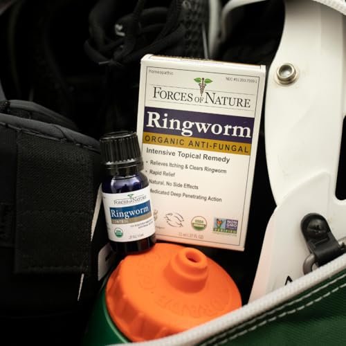 Forces of Nature Ringworm Behandlung für Menschen – Organische homöopathische Medizin, 0,37 Fl Oz, Antimykotische Linderung von Juckreiz, Rötungen und gereizter Haut bei Ringelflechte, Nicht GVO