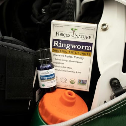 Forces of Nature Ringworm Behandlung für Menschen – Organische homöopathische Medizin, 0,37 Fl Oz, Antimykotische Linderung von Juckreiz, Rötungen und gereizter Haut bei Ringelflechte, Nicht GVO
