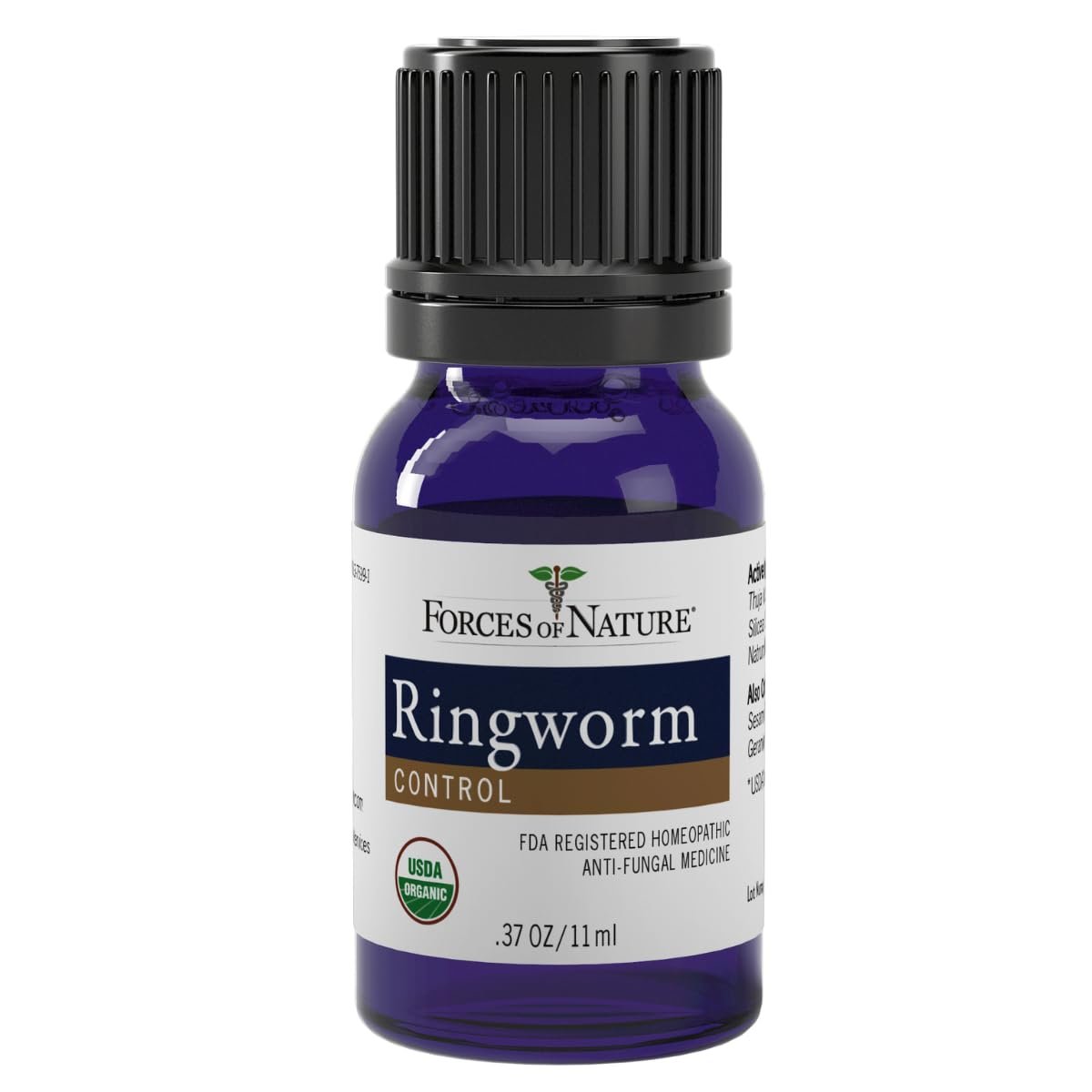 Forces of Nature Ringworm Behandlung für Menschen – Organische homöopathische Medizin, 0,37 Fl Oz, Antimykotische Linderung von Juckreiz, Rötungen und gereizter Haut bei Ringelflechte, Nicht GVO