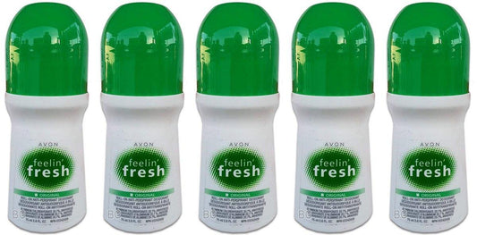 AVON Feelin Fresh Original Roll-On Antiperspirant Deodorant für Damen & Herren – Alkoholfrei, Parabenfrei – Frischer Duft, Schnell trocknender Achselschutz – 5er-Pack (5 x 50 ml)