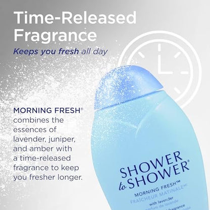 Shower to Shower Morning Fresh Körperpuder mit Lavendel für Männer & Frauen, Talkumfrei, Schweißabsorbierend, verhindert Scheuern & Geruch, desodorierend – 8 Unzen (3er-Pack)