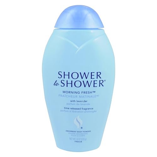 Shower to Shower Morning Fresh Körperpuder mit Lavendel für Männer & Frauen, Talkumfrei, Schweißabsorbierend, verhindert Scheuern & Geruch, desodorierend – 8 Unzen (3er-Pack)