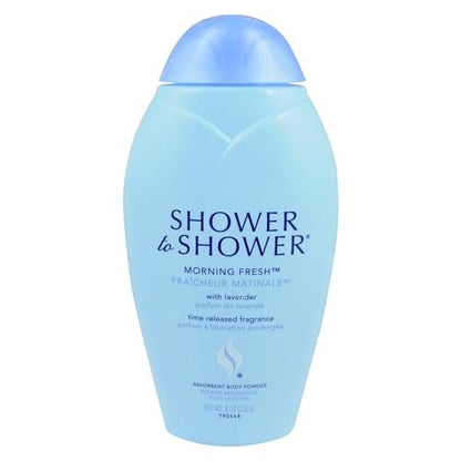 Shower to Shower Morning Fresh Körperpuder mit Lavendel für Männer & Frauen, Talkumfrei, Schweißabsorbierend, verhindert Scheuern & Geruch, desodorierend – 8 Unzen (3er-Pack)