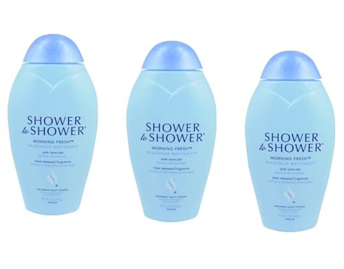 Shower to Shower Morning Fresh Körperpuder mit Lavendel für Männer & Frauen, Talkumfrei, Schweißabsorbierend, verhindert Scheuern & Geruch, desodorierend – 8 Unzen (3er-Pack)
