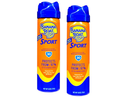 Banana Boat Sunscreen Sport Spray SPF 50 UltraMist Coolzone 1,8 oz (Reisegröße) – 2er-Pack