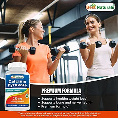 Calcium Pyruvat 750 mg – 120 Kapseln von Best Naturals (2er-Pack)