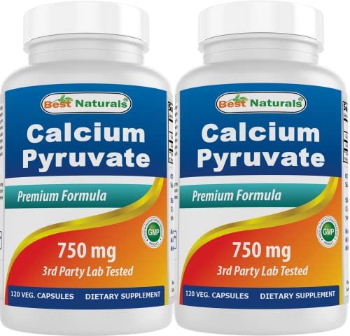 Calcium Pyruvat 750 mg – 120 Kapseln von Best Naturals (2er-Pack)