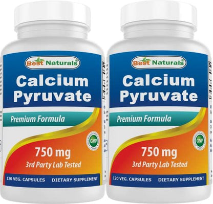 Calcium Pyruvat 750 mg – 120 Kapseln von Best Naturals (2er-Pack)