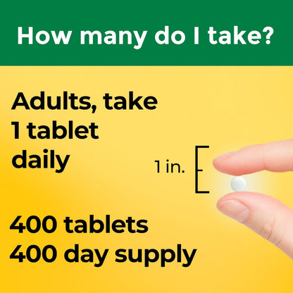 Nature Made Vitamin D3 2000 IE (50 µg) – 400 Tabletten, Vitamin D für Knochen-, Zahn-, Muskel- und Immununterstützung