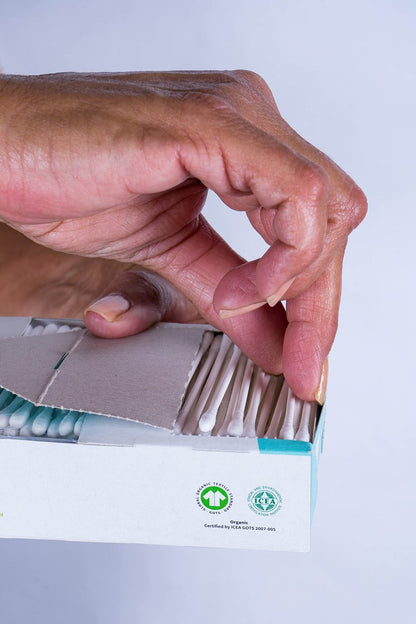 Organyc 100% Bio-Baumwoll-Wattestäbchen – Ohne künstliche Materialien, 200 Stück, Weiß