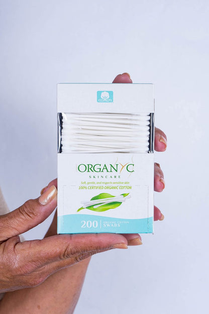 Organyc 100% Bio-Baumwoll-Wattestäbchen – Ohne künstliche Materialien, 200 Stück, Weiß