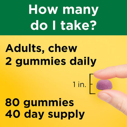 Nature Made Calcium Gummies mit Vitamin D3 – 500 mg pro Portion, 80 Gummibärchen, 40 Tage Vorrat