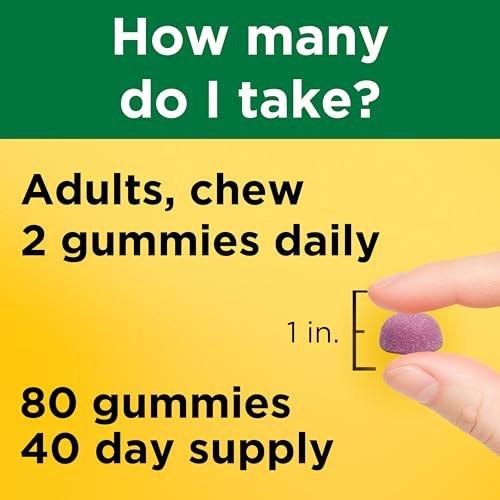 Nature Made Calcium Gummies mit Vitamin D3 – 500 mg pro Portion, 80 Gummibärchen, 40 Tage Vorrat