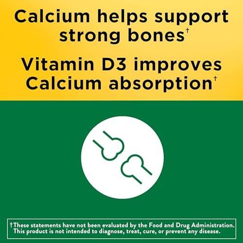 Nature Made Calcium Gummies mit Vitamin D3 – 500 mg pro Portion, 80 Gummibärchen, 40 Tage Vorrat