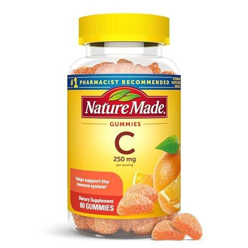 Nature Made Vitamin C Gummis für Erwachsene – 250 mg pro Portion, 80 Gummis, 40 Tage Vorrat – Immununterstützung