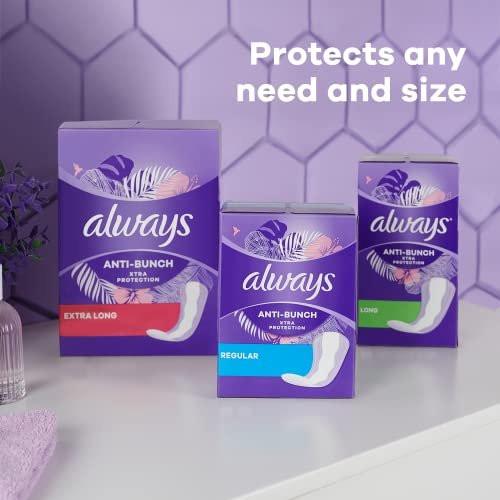 Always Slipeinlagen für Frauen Anti-Bunch Xtra Protection Tägliche Slipeinlagen, Lang, Ungeduftet, 108 Stück