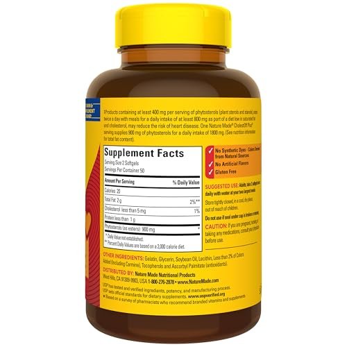 Nature Made CholestOff Plus 100 Weichkapseln – Nahrungsergänzungsmittel zur Unterstützung der Herzgesundheit, 25-Tage-Vorrat