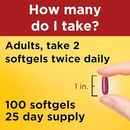 Nature Made CholestOff Plus 100 Weichkapseln – Nahrungsergänzungsmittel zur Unterstützung der Herzgesundheit, 25-Tage-Vorrat
