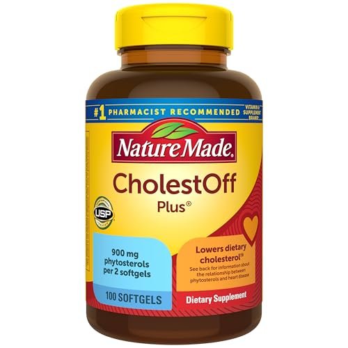 Nature Made CholestOff Plus 100 Weichkapseln – Nahrungsergänzungsmittel zur Unterstützung der Herzgesundheit, 25-Tage-Vorrat