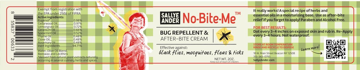 SALLYEANDER No Bite Me Natürliches Insektenschutzmittel & Anti-Juckreiz Lotion – DEET-frei, sicher für Kinder, Babys & Erwachsene – Vertreibt Mücken, Kriebelmücken, Flöhe & Zecken – Hergestellt in USA, 59 ml