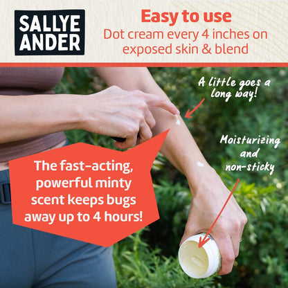 SALLYEANDER No Bite Me Natürliches Insektenschutzmittel & Anti-Juckreiz Lotion – DEET-frei, sicher für Kinder, Babys & Erwachsene – Vertreibt Mücken, Kriebelmücken, Flöhe & Zecken – Hergestellt in USA, 59 ml