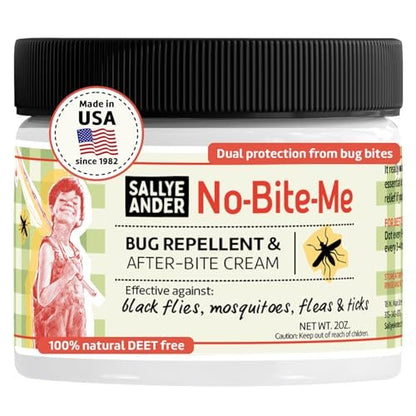 SALLYEANDER No Bite Me Natürliches Insektenschutzmittel & Anti-Juckreiz Lotion – DEET-frei, sicher für Kinder, Babys & Erwachsene – Vertreibt Mücken, Kriebelmücken, Flöhe & Zecken – Hergestellt in USA, 59 ml