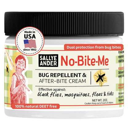 SALLYEANDER No Bite Me Natürliches Insektenschutzmittel & Anti-Juckreiz Lotion – DEET-frei, sicher für Kinder, Babys & Erwachsene – Vertreibt Mücken, Kriebelmücken, Flöhe & Zecken – Hergestellt in USA, 59 ml