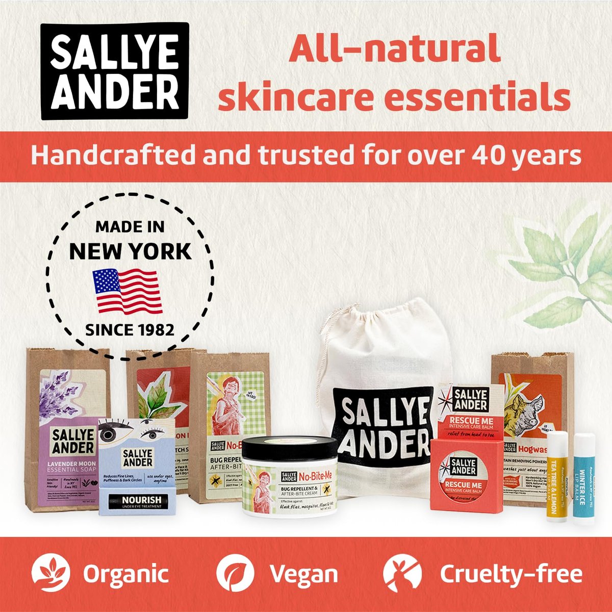 SALLYEANDER No Bite Me Natürliches Insektenschutzmittel & Anti-Juckreiz Lotion – DEET-frei, sicher für Kinder, Babys & Erwachsene – Vertreibt Mücken, Kriebelmücken, Flöhe & Zecken – Hergestellt in USA, 59 ml