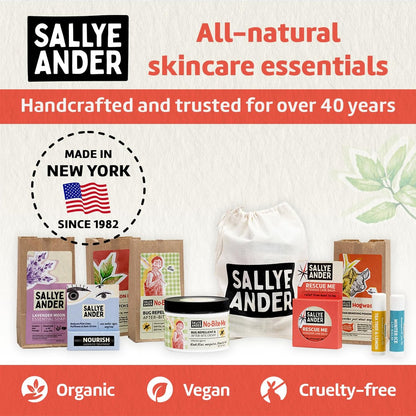 SALLYEANDER No Bite Me Natürliches Insektenschutzmittel & Anti-Juckreiz Lotion – DEET-frei, sicher für Kinder, Babys & Erwachsene – Vertreibt Mücken, Kriebelmücken, Flöhe & Zecken – Hergestellt in USA, 59 ml