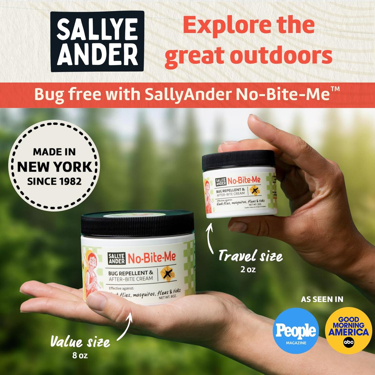 SALLYEANDER No Bite Me Natürliches Insektenschutzmittel & Anti-Juckreiz Lotion – DEET-frei, sicher für Kinder, Babys & Erwachsene – Vertreibt Mücken, Kriebelmücken, Flöhe & Zecken – Hergestellt in USA, 59 ml