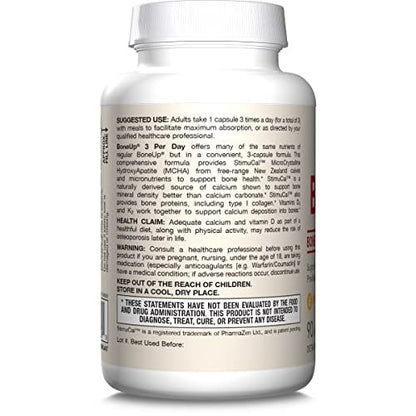 Jarrow Formulas BoneUp – Knochenunterstützung mit Vitamin D3, K2 (MK-7) und Calcium, 90 Kapseln, 30-Tage-Versorgung
