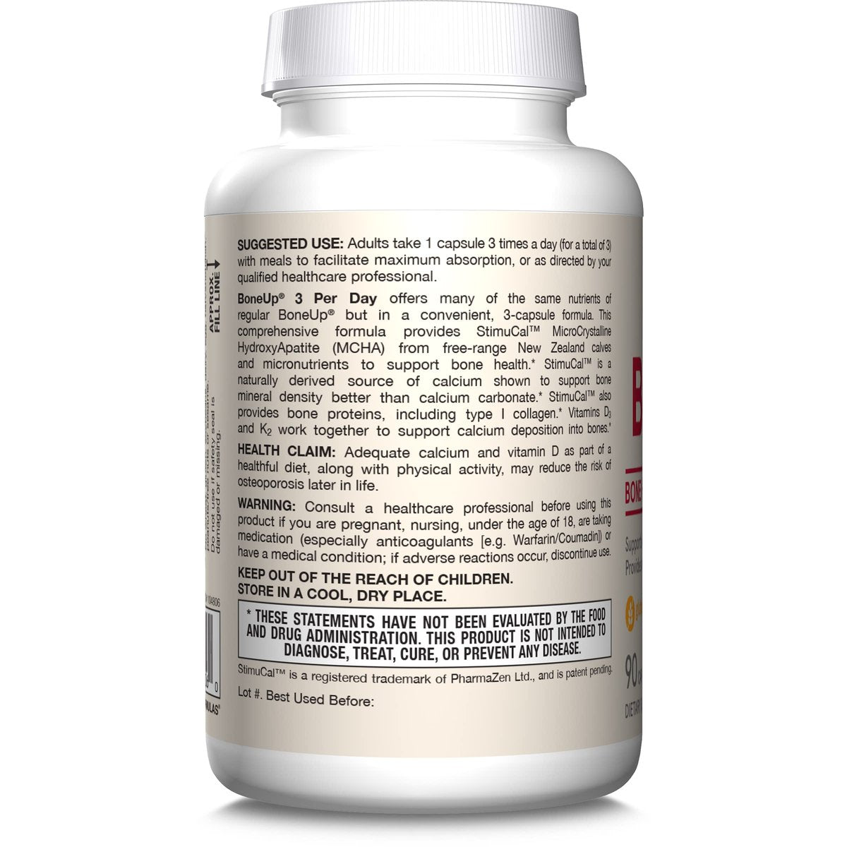 Jarrow Formulas BoneUp – Knochenunterstützung mit Vitamin D3, K2 (MK-7) und Calcium, 90 Kapseln, 30-Tage-Versorgung